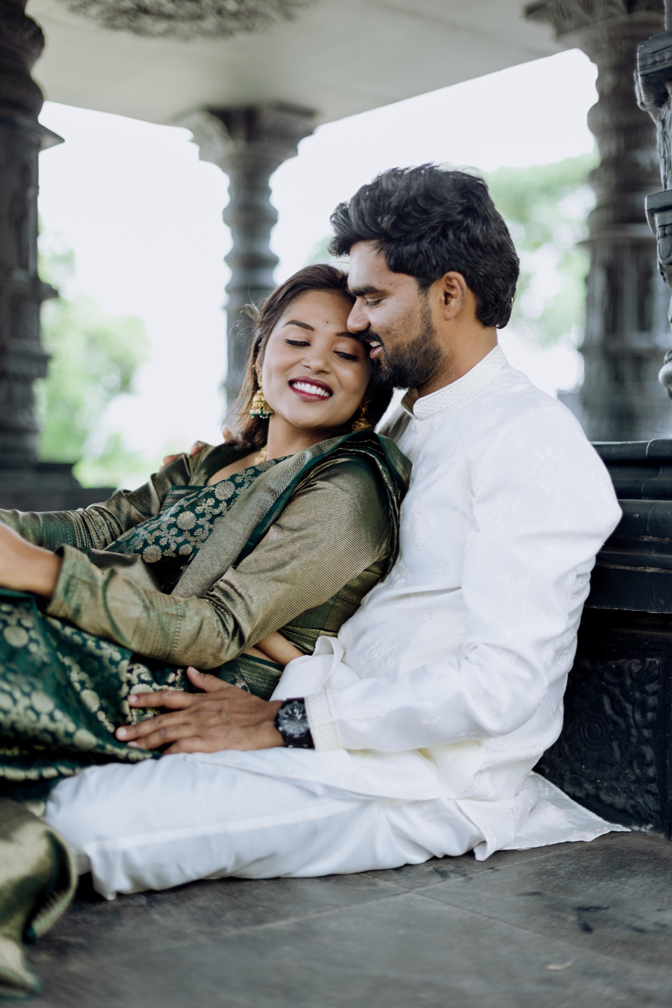 Jahnavi and Vivek sharing a quiet moment